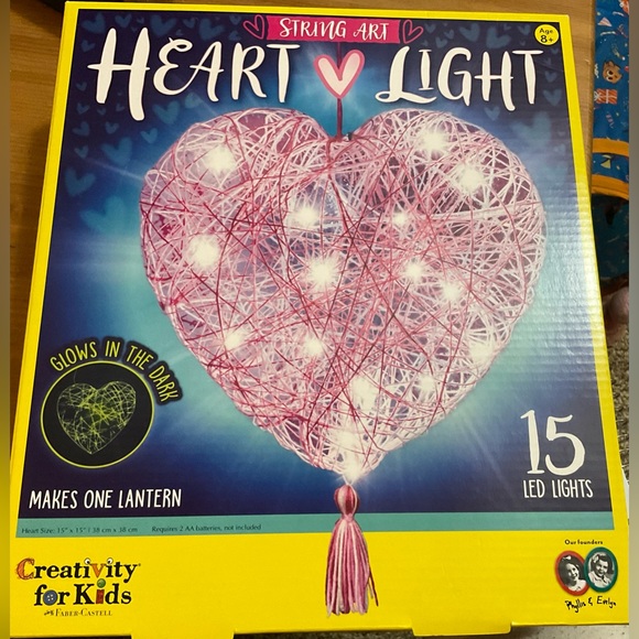 Creativity forkids:heart shaped string art lantern glow in the dark and light up - Picture 2 of 7